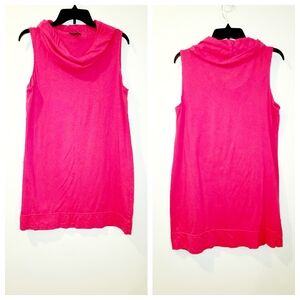 EXPRESS Pink Cowl Neck Mini Dress 100% Cotton sz Large